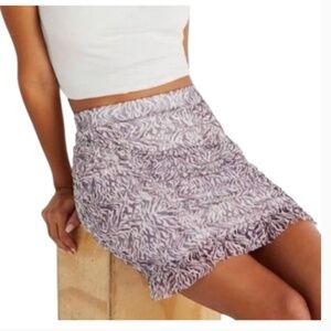FP Free People Mini Mesh Skirt Ruffle Bodycon Zebra Skirt Medium